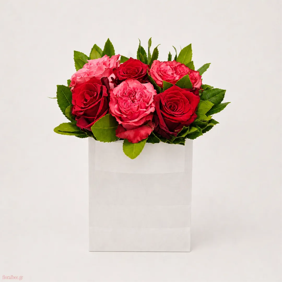 Rose Romance Blossom Bag – Rose Romance Blossom Bag | FloralBee Ανθοπωλείο Θεσσαλονίκη – Flower Shop Thessaloniki